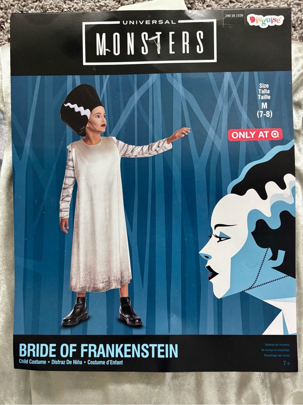 NWT Universal Monsters Bride of Frankenstein Girls Costume M 7-8 Target